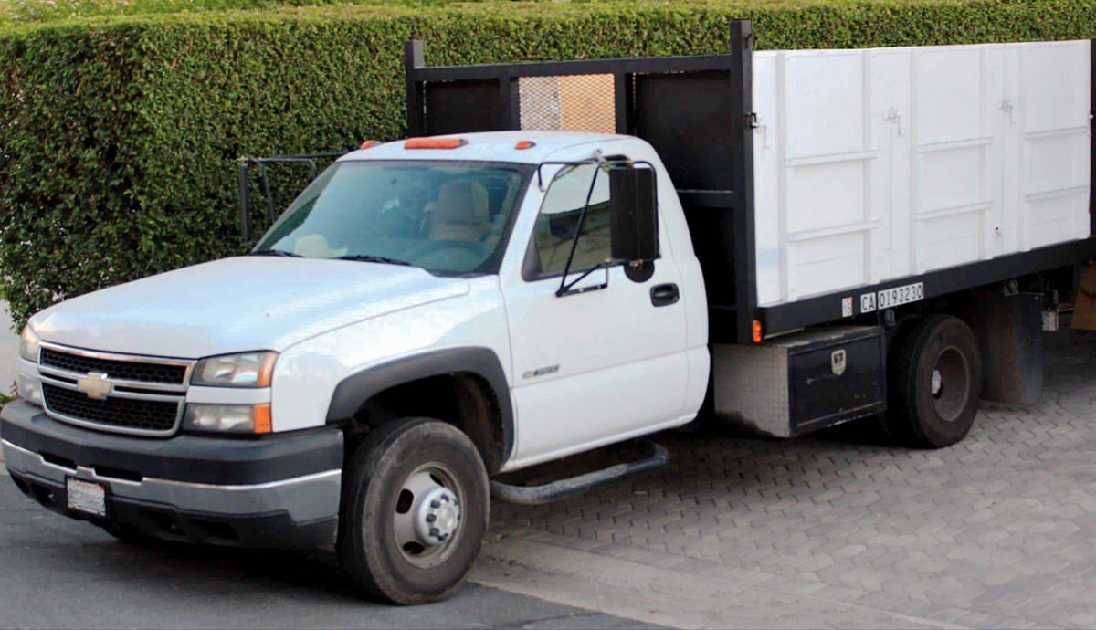 Express Hauling lift-gate dump truck, ready for any size junk removal job in Santa Barbara